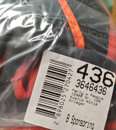 Party x People Ninja Krieger Kostüm Kinder Größe 128 Fasching Karneval