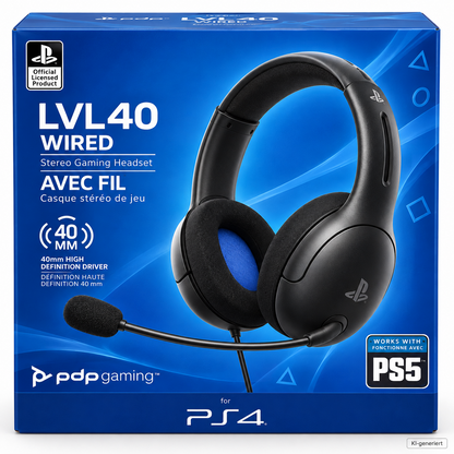 Headset PDP Gaming LVL40 Stereo Kopfhörer mit Mic für PS4 PS5 40MM A8