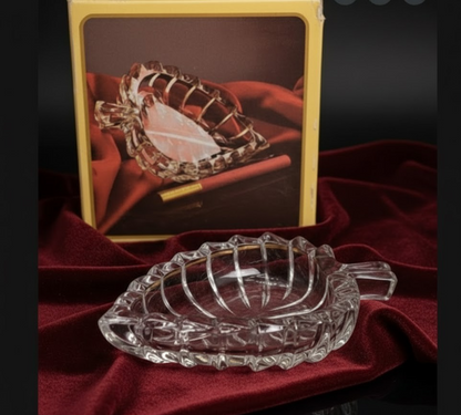 Vetreria di Borgonovo Glasblatt Aschenbecher 11cm Glas Vintage