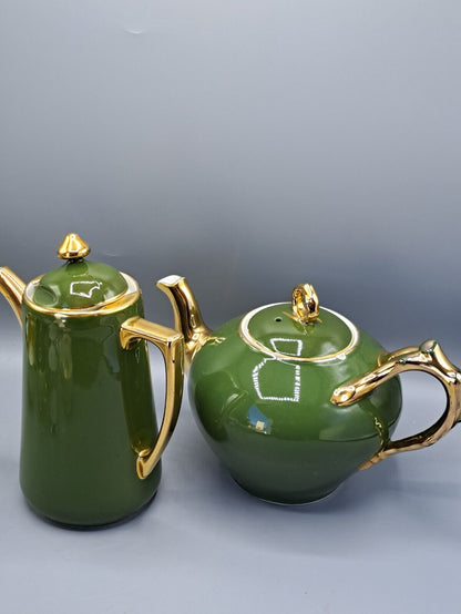 Walküre Porzellan, Komplett-Set Kaffeegedeck, Grün, Antiquität