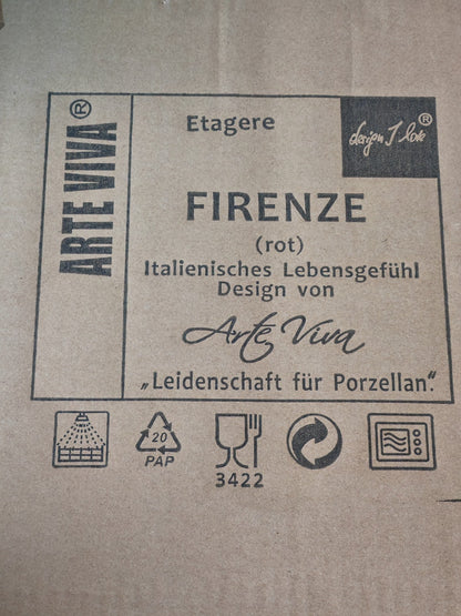 Arte Viva Firenze Etagere 2-stöckig Porzellan Servierplatte Kuchenständer HA17