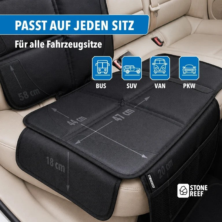 STONE REEF Kindersitzunterlage Autositz Sitzschoner ISOFIX Schwarz Schutzmatt A9