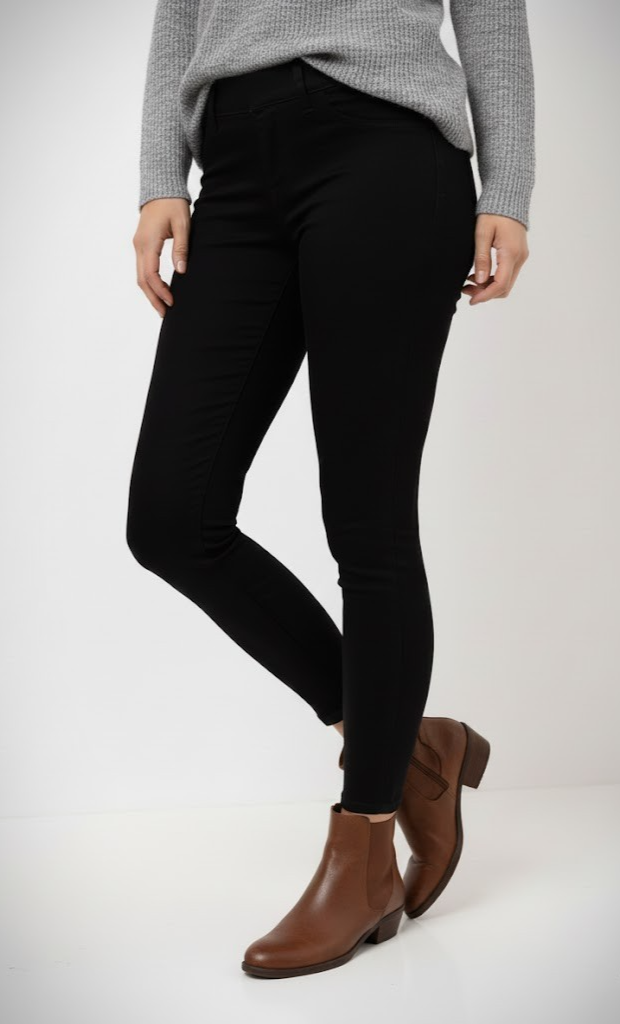 ANNI FOR FRIENDS Damen Jeggings Gr. 38 Knöchellang Rundumdehnbund Stretch D3