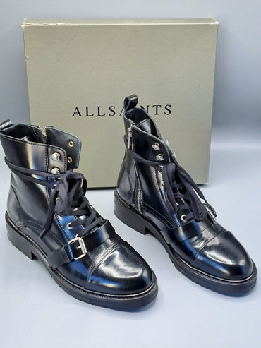 Allsaints Donita Zip Boot, Cow, Farbe Schwarz, Größe 39, Damen