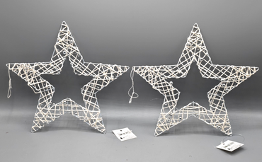 Weihnachtsstern Weiß mit Silberkugeln 2er Set, Dekoration Gerd Rodermund