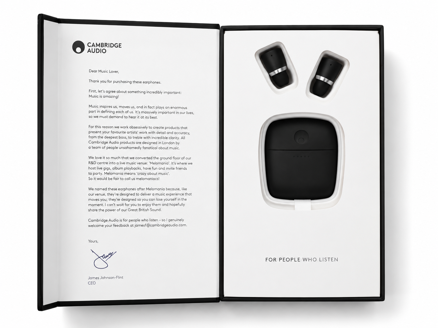 Cambridge Audio Melomania 1+ Schwarz True Wireless Bluetooth In-Ear Kopfhörer A8
