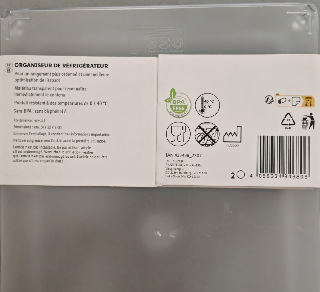 Ernesto Kühlschrank Organizer 5 Liter Frischhaltebox Vorratsbox Stapelbox  B5