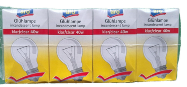 Aro Glühlampe, klar, 40w, 230V, 8er Pack