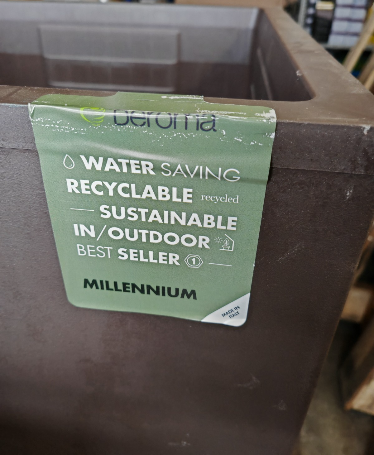 Deroma Cubo Millennium 49 cm Brownstone | Blumenkübel Pflanzkübel