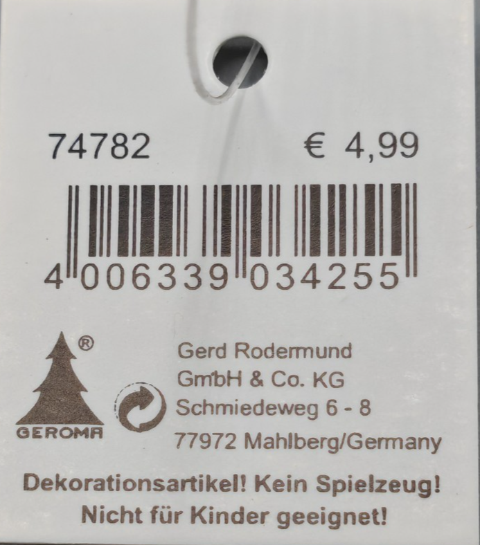 Geroma Deko Stern Weiß Silber ca. 26cm Weihnachtsstern Hängedeko Weihnachten H23