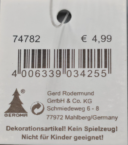 Geroma Deko Stern Weiß Silber ca. 26cm Weihnachtsstern Hängedeko Weihnachten H23
