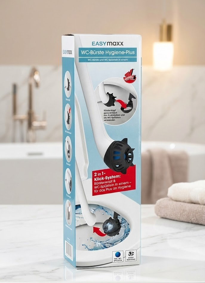 EASYmaxx WC Bürste Hygiene Plus 2in1 Spülstein Klo Bürste Weiß Schwarz