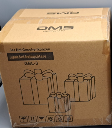 DMS 3er Set beleuchtete Geschenkboxen LED /Weinachtsbeleuchtung