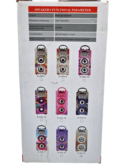 Dynasonic E-025 Karaoke Lautsprecher Bluetooth Mikrofon Akku USB SD FM TWS HA24