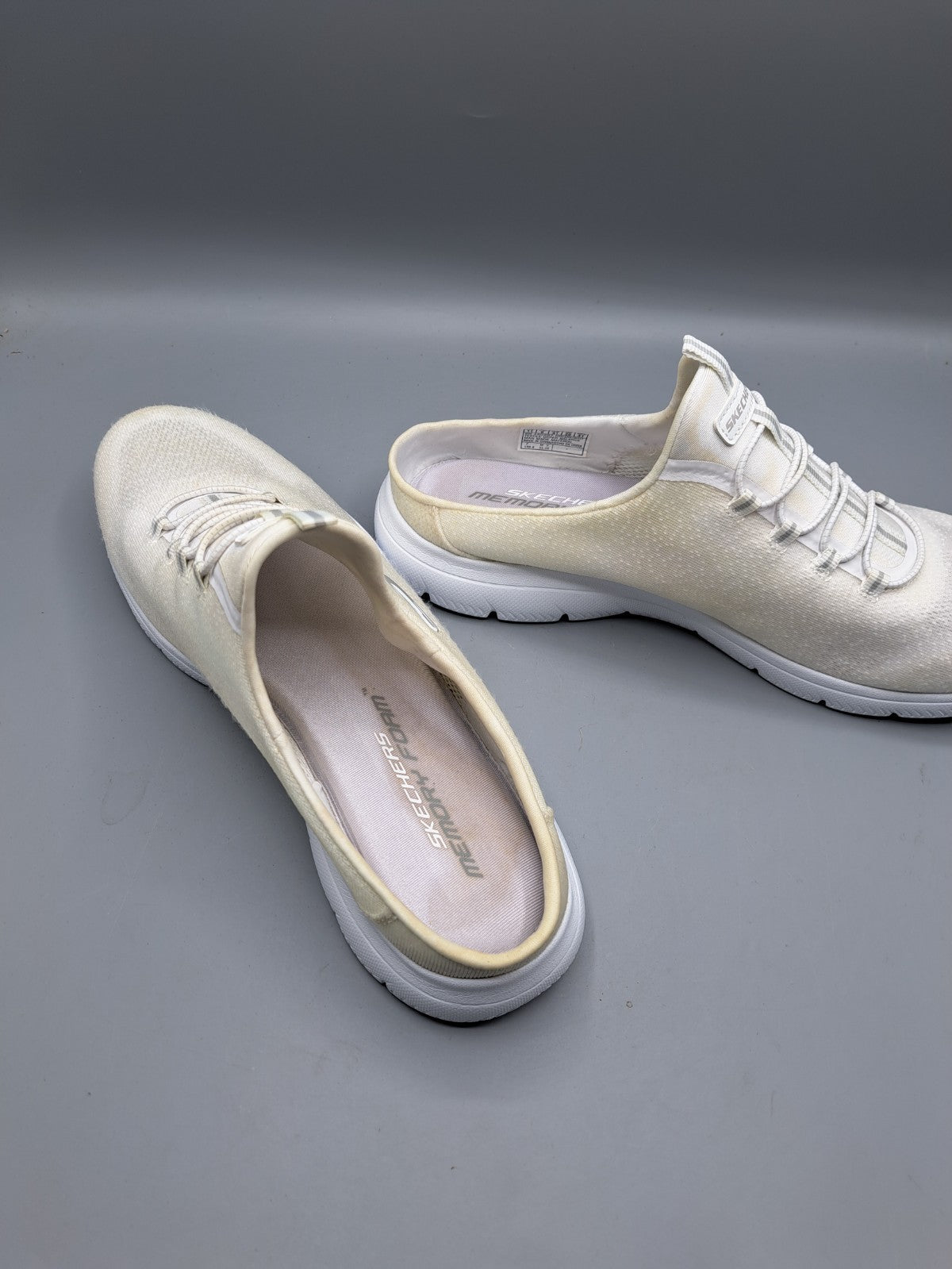 SKECHERS Damen-Sabot Summits Mesh Atmungsaktiv Weiß Größe 41 ✅