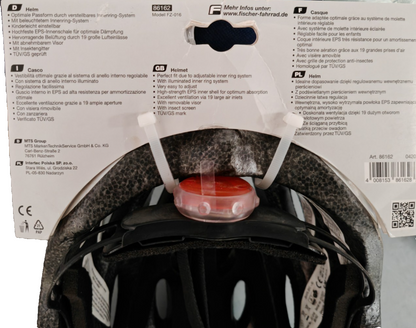 FISCHER Fahrradhelm S/M 54-59 cm Schwarz MTB Radhelm verstellbar GS E2