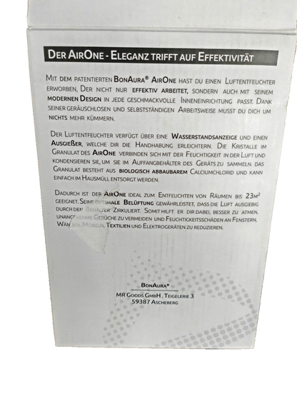 BonAura AirOne Luftentfeuchter 680g Granulat 23m² 1L ohne Strom Off White HA28