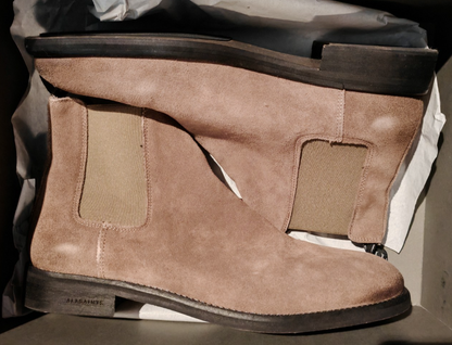AllSaints Harley Chelsea Boots Herren Wildleder Taupe Braun Stiefeletten Gr. 42