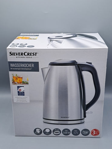 SilverCrest Wasserkocher, 1,7 Liter, 2400 Watt, Edelstahlgehäuse