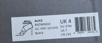 AllSaints Alice Damen Sandalen Leder Schwarz High Heels Riemchen Schuhe Gr. 37