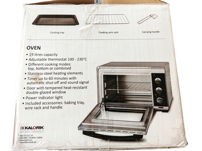 Kalorik TKG OT 2011 SR Minibackofen 19L Grill Backofen Timer 1280W Silber E6