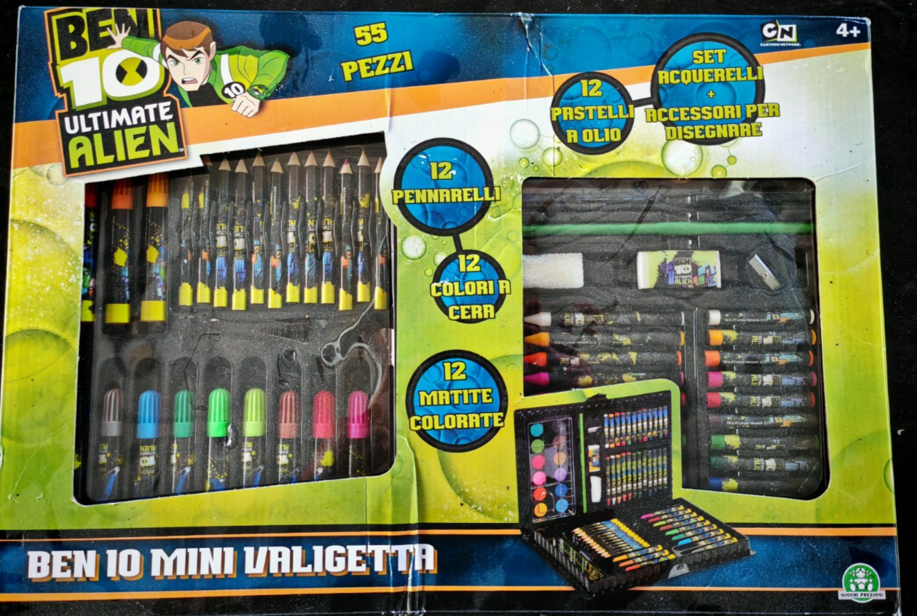 Ben 10 Ultimate Alien Malkoffer 55tlg Malset Buntstifte Filzstifte Farben D9