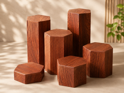 BELLE VOUS Holz Podest Set 6tlg Dekosäulen Schmuckständer Display Ständer E6