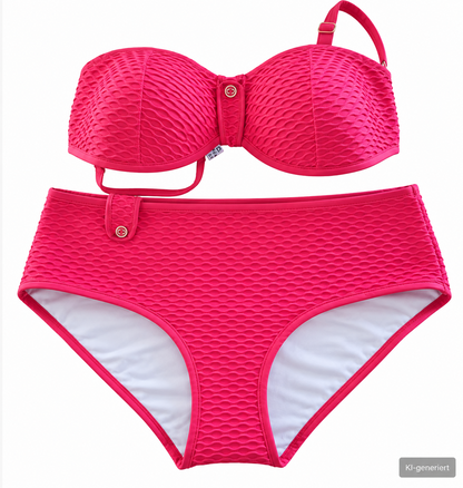 PrimaDonna Damen Bikini Set 70E Hose Gr. 38 Pink Bandeau Bügelbikini  D1