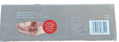 Gourmetmaxx Backpapier Schalen 100 Stück 23x23cm Airfryer