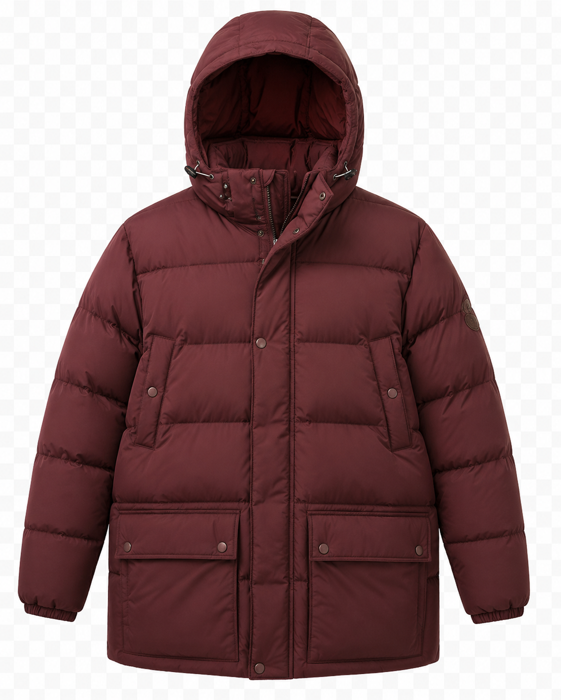 Strandfein Menswear Herren Steppjacke Gr. 56 Weinrot Kapuze abnehmbar Winter