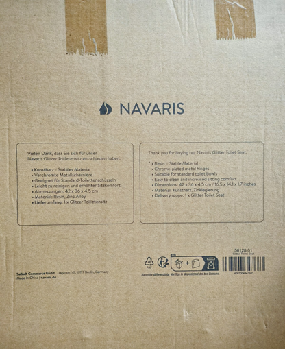 Navaris WC Sitz Glitzer Transparent Toilettensitz Klobrille Soft Deckel E2