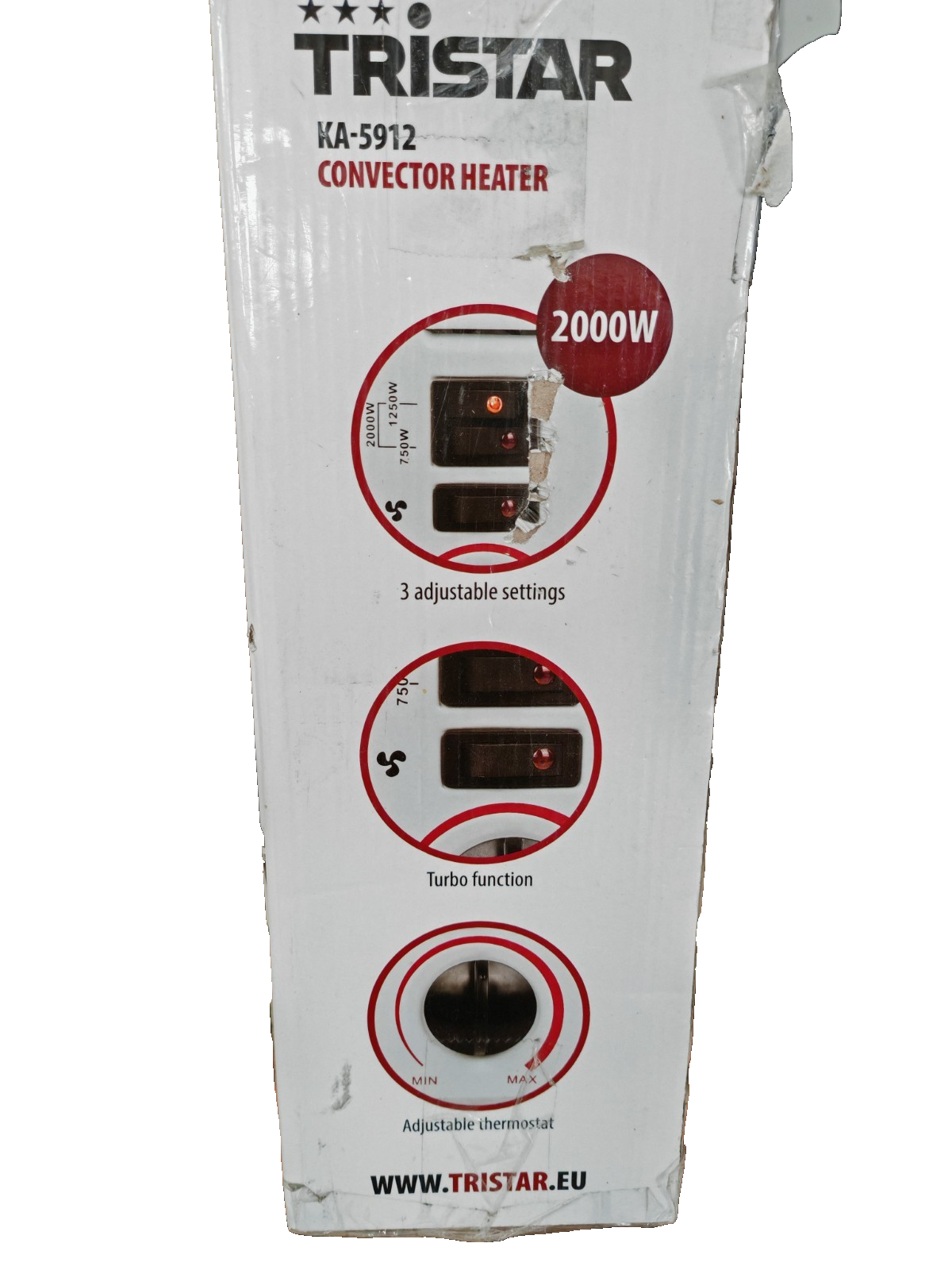 Tristar KA-5912 Konvektor Heizung 2000W Turbo Thermostat 3 Heizstufen Weiß HA28
