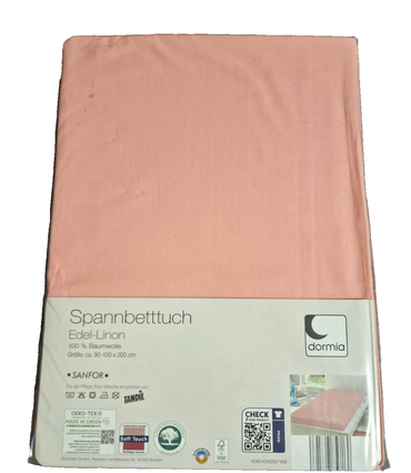 Dormia Spannbettuch, Edel-Linon, 90x200, Baumwolle