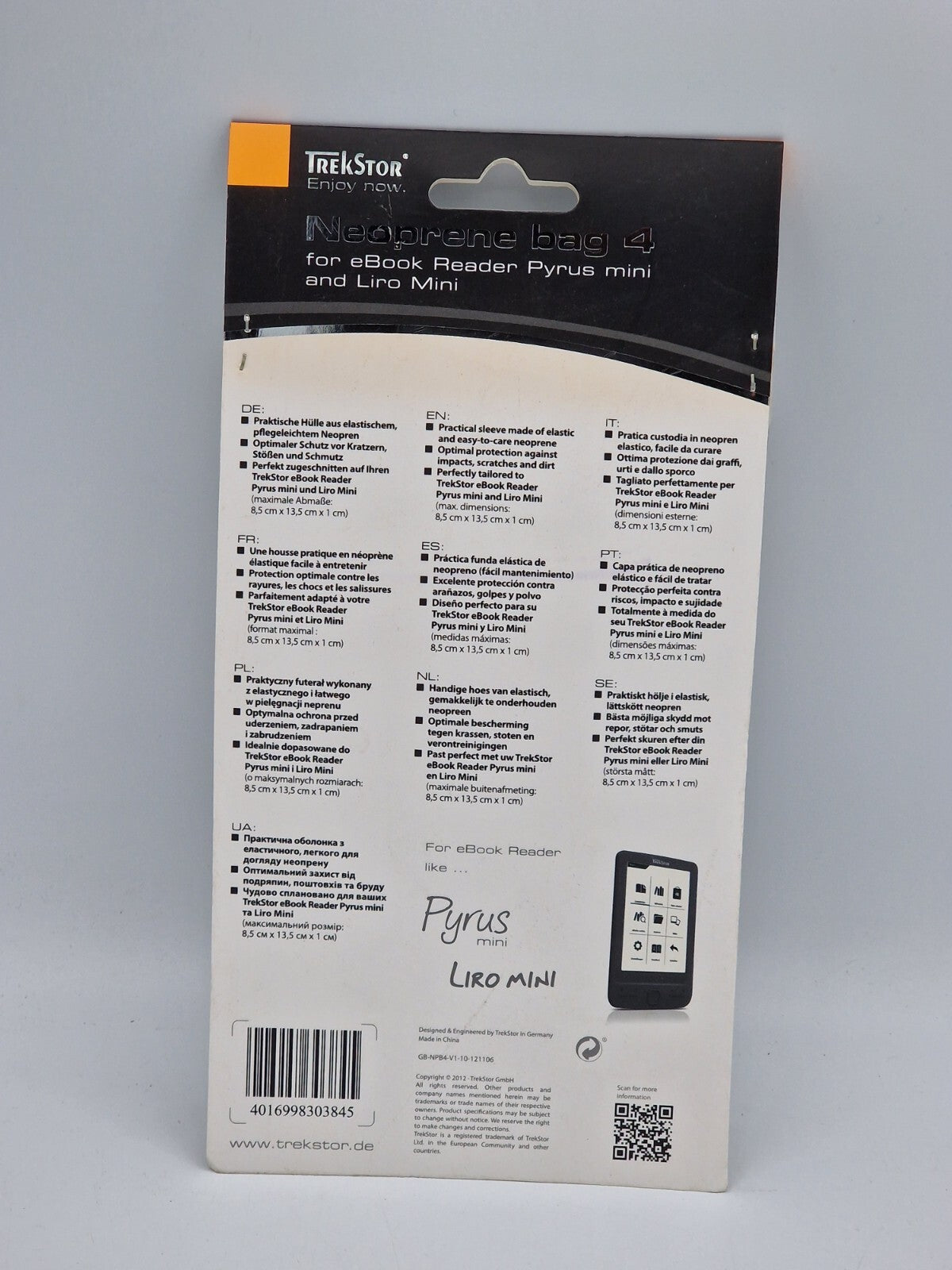 TrekStor Neoprene Bag 4" Schutzhülle für Pyrus Mini & Liro Mini Tablet