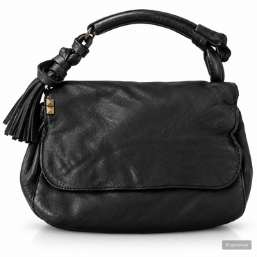 Desiderius Aemilia Damen Ledertasche Schwarz Echtleder Umhängetasche Vintage H2