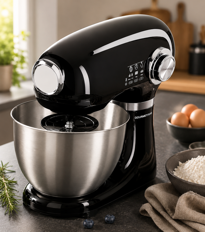 GOURMETmaxx Küchenmaschine Rührgerät Mixer Knetmaschine Schüssel Schwarz B8