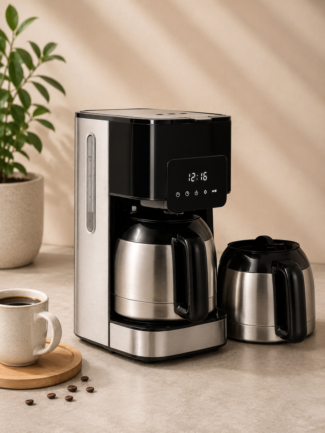 Caso Coffee Taste & Style Duo Thermo Kaffeemaschine 2 Kannen Timer Touch C03