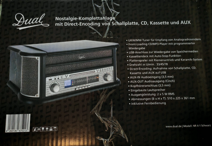 Dual NR 4-1 Radioplattenspieler Schwarz Retro Radio Plattenspieler Anlage C03