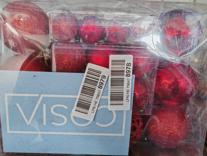COSIA Weihnachtskugeln 50 Stück Rot Christbaumkugeln Kunststoff Baumschmuck HA31
