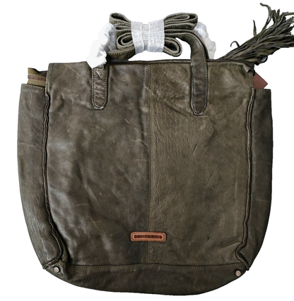 Desiderius Caladia Damen Ledertasche Olive Echtleder Shopper Schultertasche H2