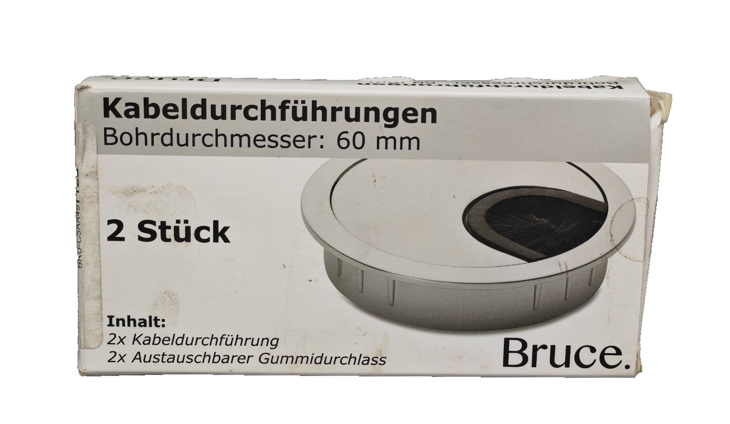 Bruce Kabeldurchführung 60 mm 2 Stück Kabeldurchlass Schreibtisch Kabeldose B5