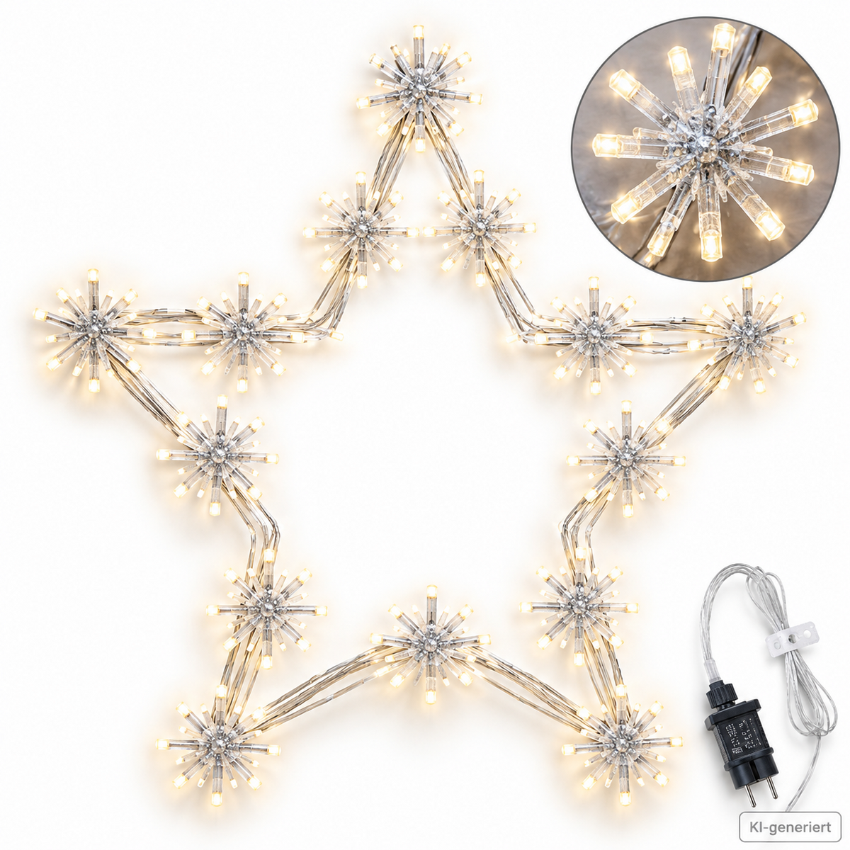 Tchibo LED Outdoor Stern Cluster 50cm 200 LEDs Warmweiß Timer Weihnachten HA33