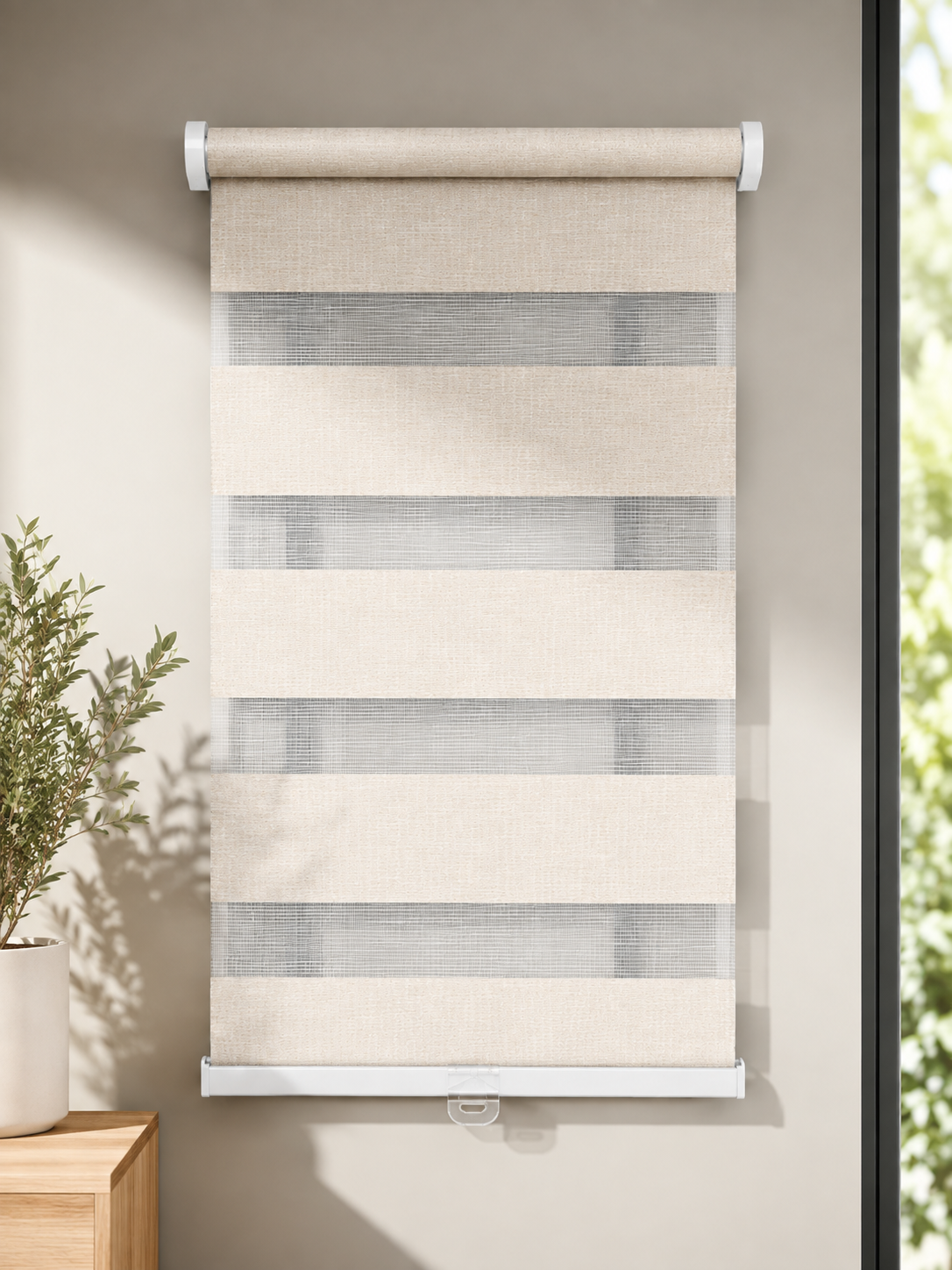 QVC Doppelrollo 60x130 cm Tag Nacht Klemmfix ohne Bohren Rollo Metallgarn HA5