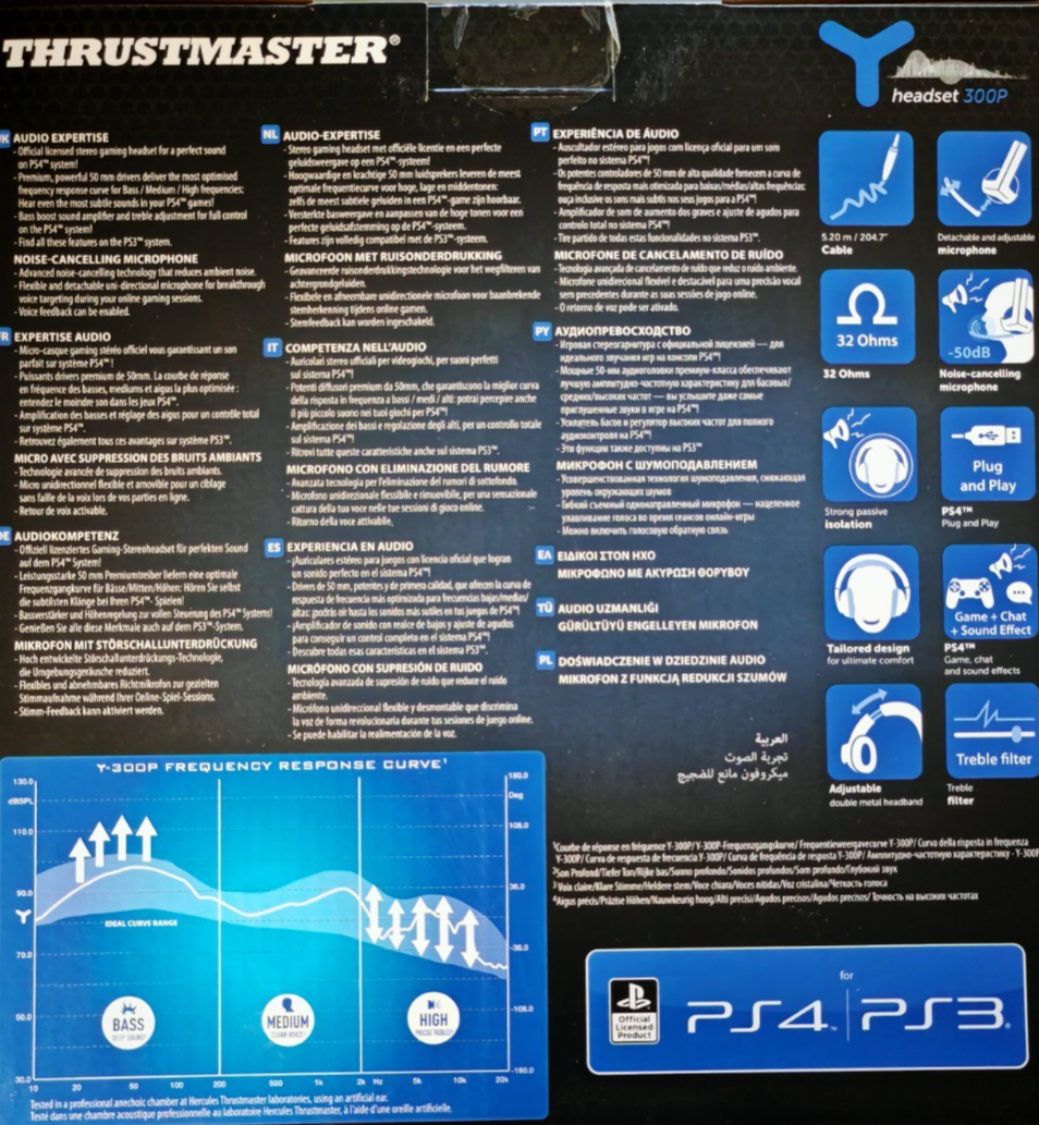 Thrustmaster Y-300P Gaming Headset PS4 PS3 PC Stereo Mikrofon A-09