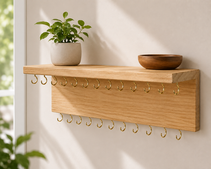 BELLE VOUS Schmuckhalter Wand Naturholz Schmuck Organizer 24 Haken Kettenhalt D9