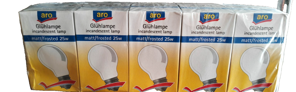 10x aro Glühlampe E27 25W 230V 220lm matt klassische Glühbirne Leuchtmittel HA35