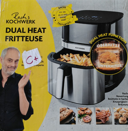 Rachs Kochwerk Dual Heißluftfritteuse 4L 1400W Airfryer Ober Unterhitze HA22