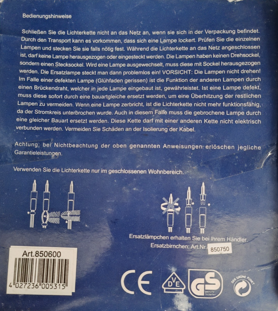 EGB Miniatur Lichterkette 35 Kerzen Weihnachtsbaum Innen Art. 850600 A34