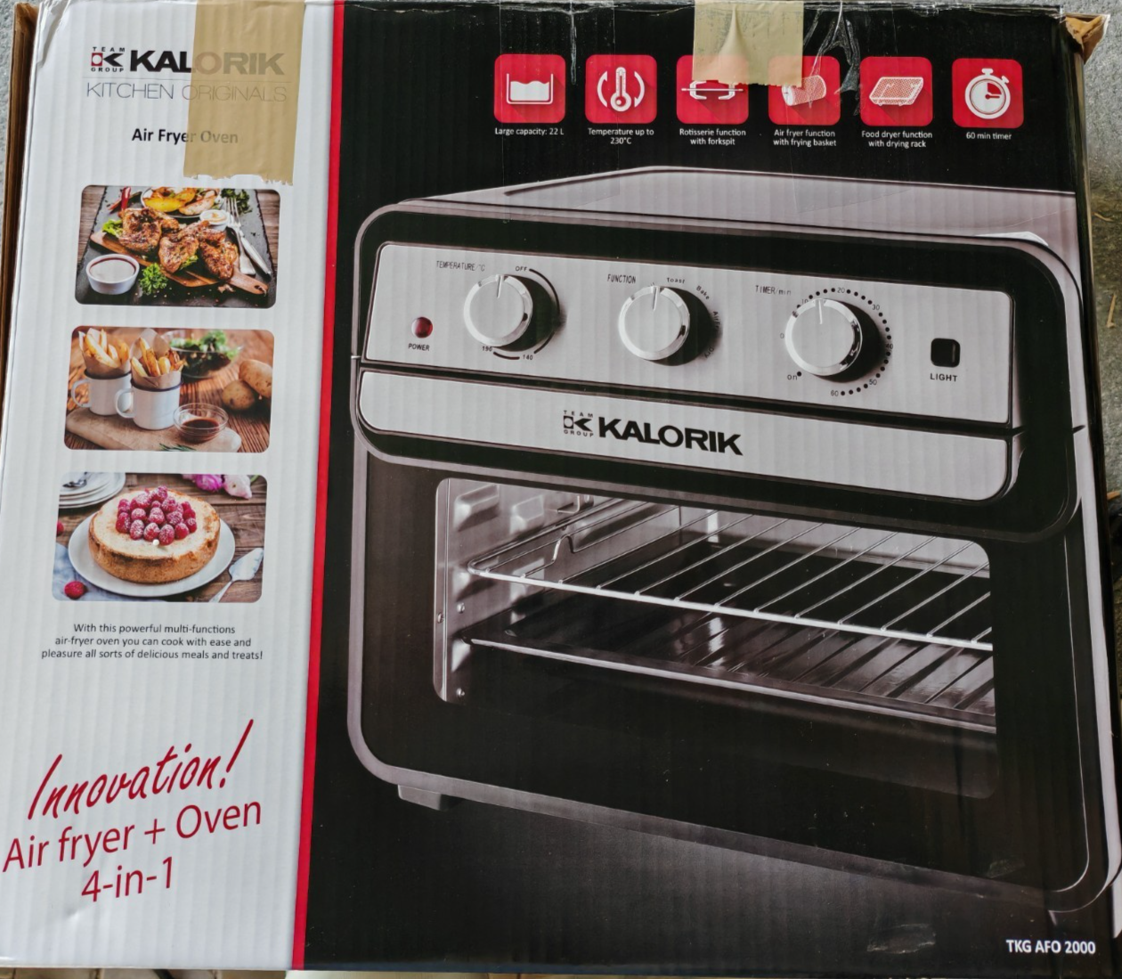 Kalorik TKG AFO 2000 4in1 Air Fryer Ofen Heißluftfritteuse 1700W Backofen HA22