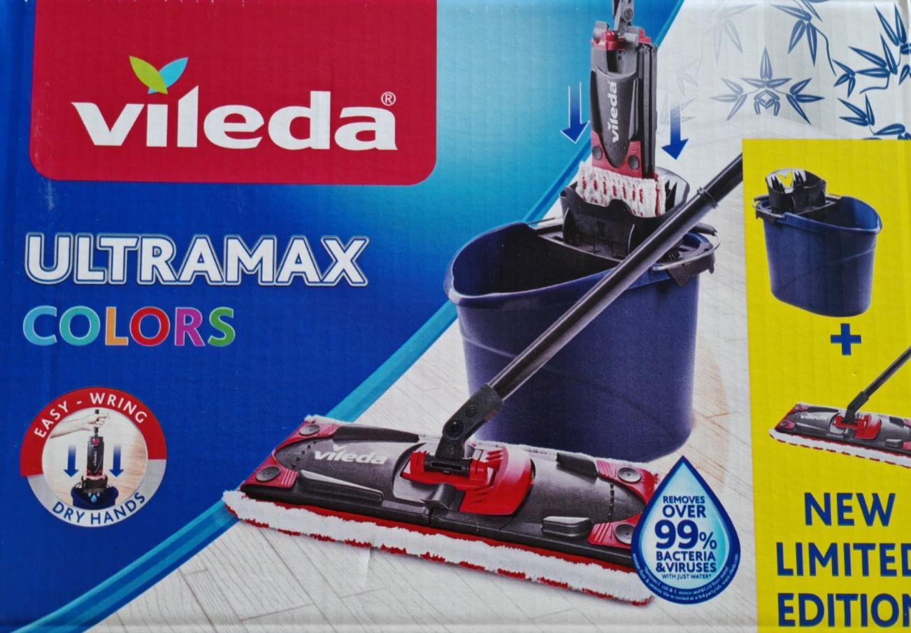 Vileda UltraMax Colors Wischsystem Komplettset Wischer Eimer Presse Limited HA18